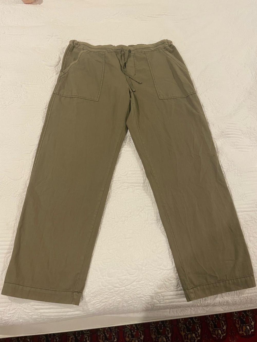 Velvet Brand Olive Boot Cut Chino Pants